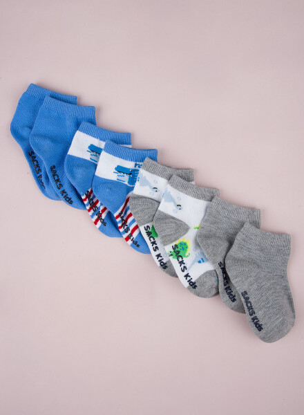 Pack x4 medias de bebé con diseños y abs hg Combinacion b