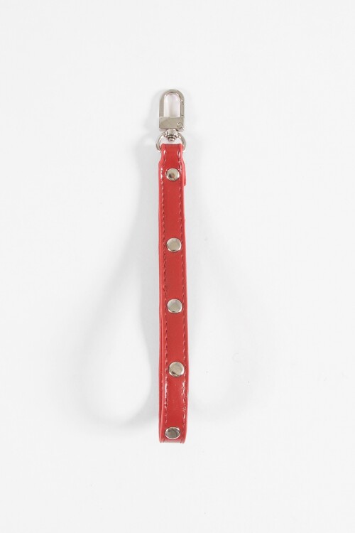 Llavero de PU con tachas rojo