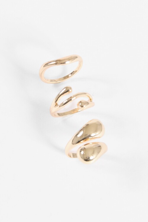 Set de anillos curvo dorado
