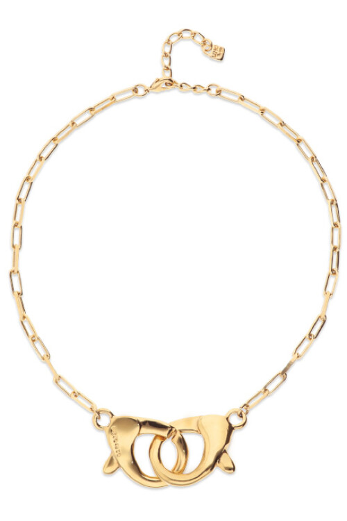 COLLAR BAÑADO EN ORO 18K CON MOSQUETÓN ENTRELAZADO GRANDE Colgante