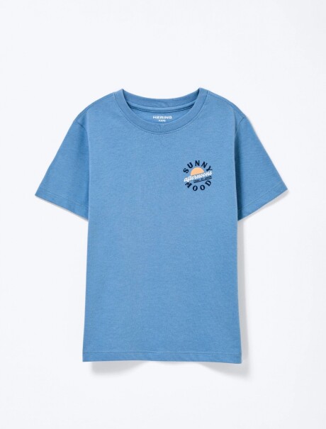 CAMISETA INFANTIL CON ESTAMPA CELESTE