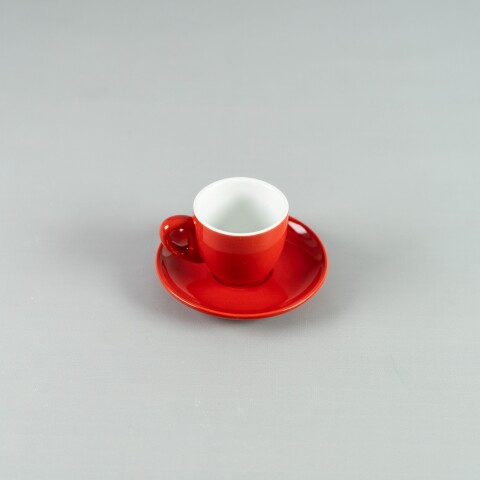 Taza de Cafe 90ml c/ Plato 11,5 cm Rojo Taza de Cafe 90ml c/ Plato 11,5 cm Rojo