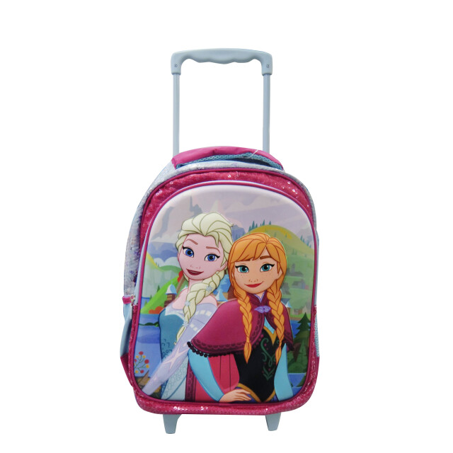 Mochila Disney Frozen con rueditas Celeste - Bordó