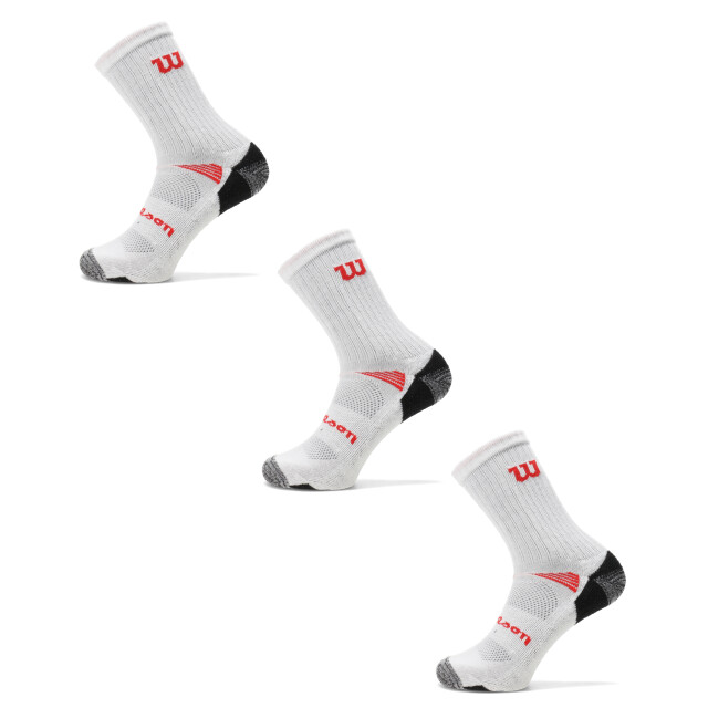 Medias Unisex Wilson x3 Largas Blanco - Negro