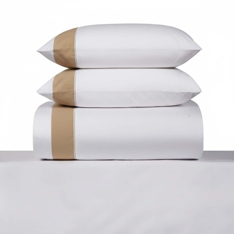 JUEGO DE SABANAS 180 HILOS QUEEN ALGODON NATURAL-BEIGE GUARDA DE LINO BEIGE