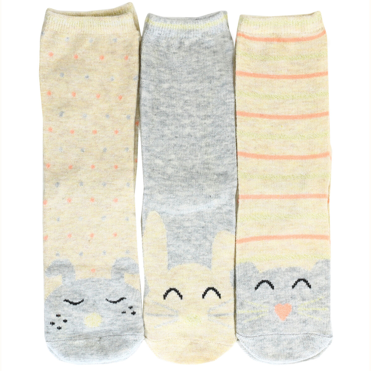 Medias de Niña MINI Miss Carol MEDIA ANIMAL PACK X3 MINI MissCarol - Rosa / Gris / Rosado 