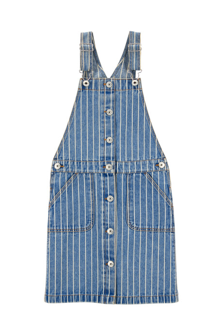 Jumper jean con botones y diseño a rayas Sin color