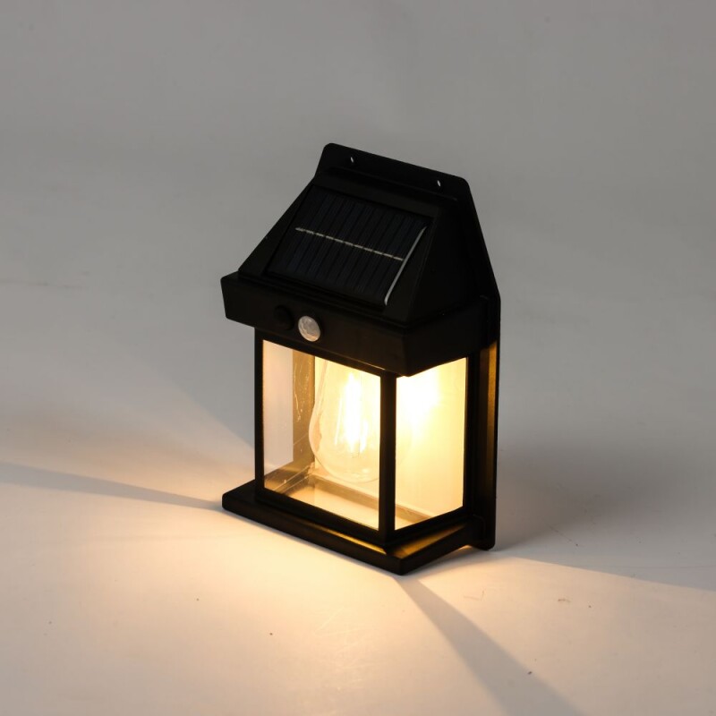 Lámpara Farol Led De Pared 888 Carga Solar Negro Lámpara Farol Led De Pared 888 Carga Solar Negro