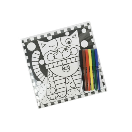 Juego de arte mosaico para colorear Gato