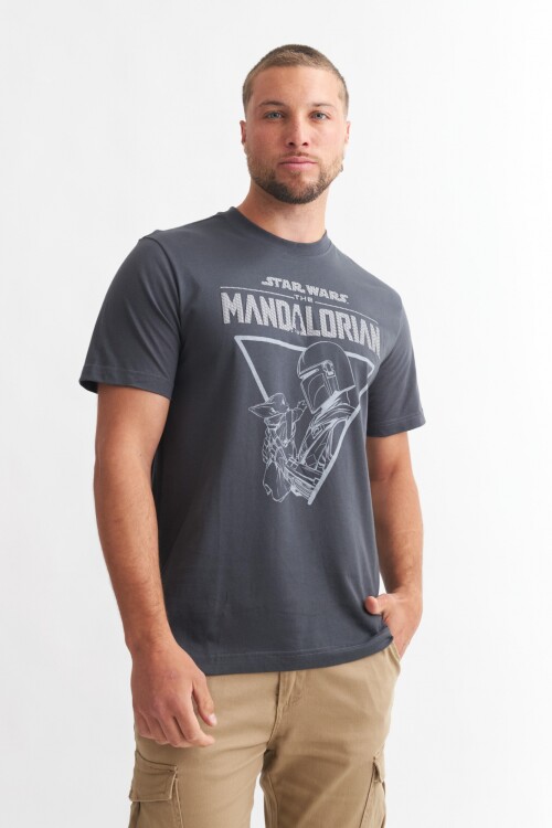 Remera Mandalorian GRIS OSCURO