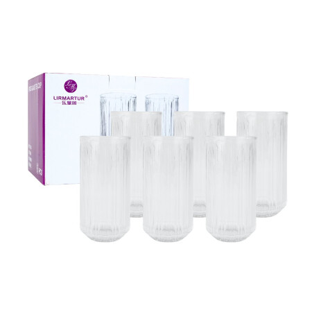 Set de 6 vasos de vidrio 400ml Set de 6 vasos de vidrio 400ml