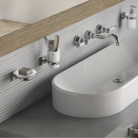 Porta Vaso Cromado Con Vaso Aqualia 000