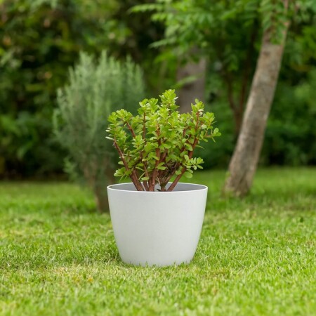 MACETA REDONDA 22 CM UMBRA BLANCA Blanco