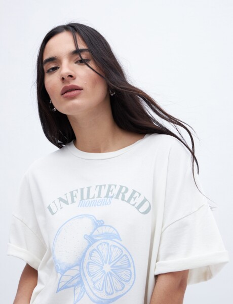 Remera Raven Off white