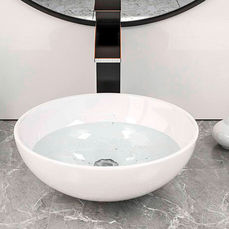 Bacha Circular De Loza Blanca Para Apoyar 28.5Cm Diam X 11.5 Prof 000