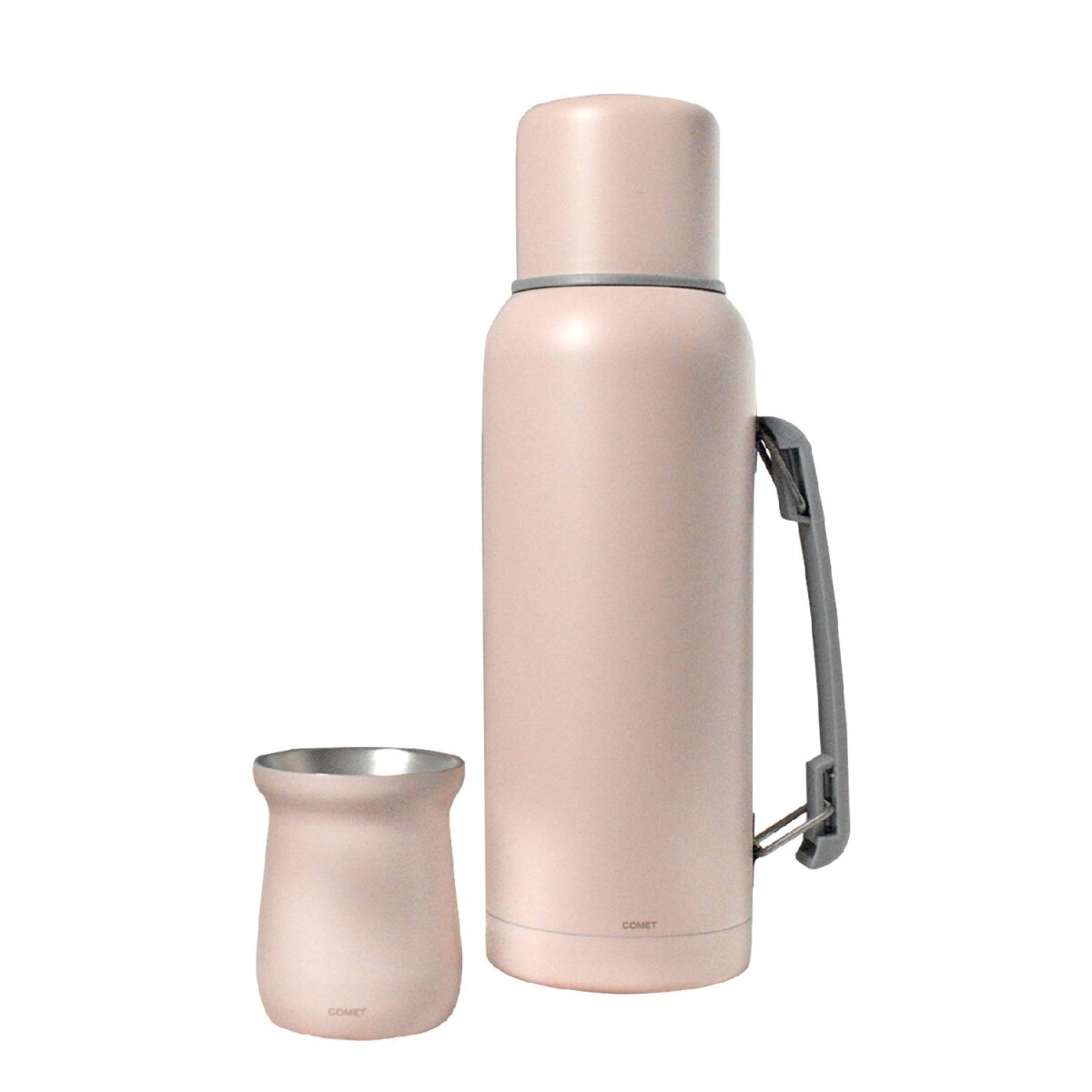 Kit Termo Comet 1lt con manija estándar + Mate acero inoxidable - Rosa 