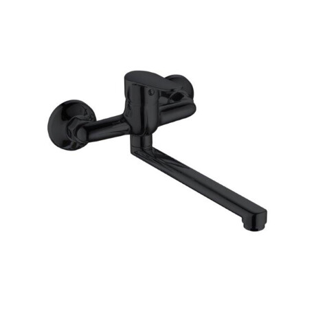 Griferia Cocina Pared Monocomando Negro Mate 000