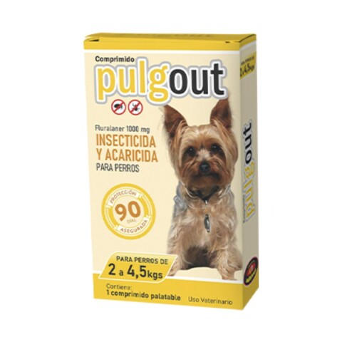 PULGOUT COMPRIMIDO ANTIPULGAS Y ANTIGARRAPATAS 2 A 4,5 KILOS