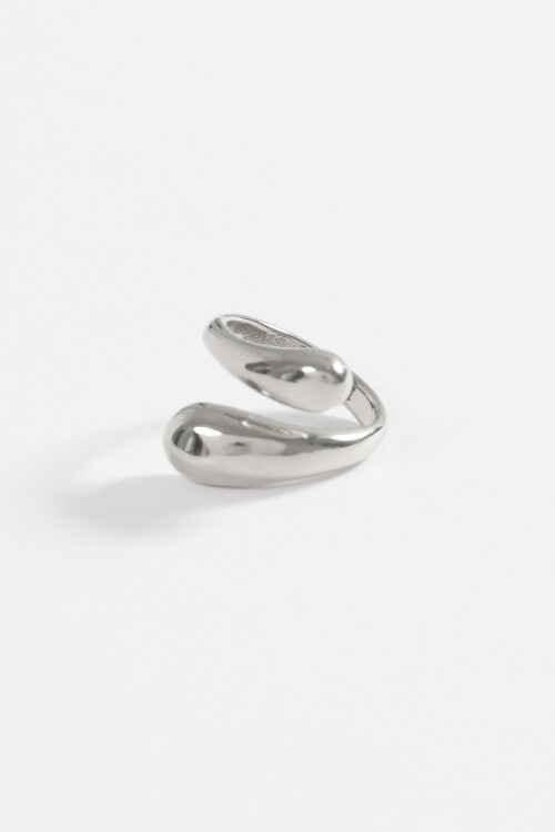 Anillo bold acero plateado