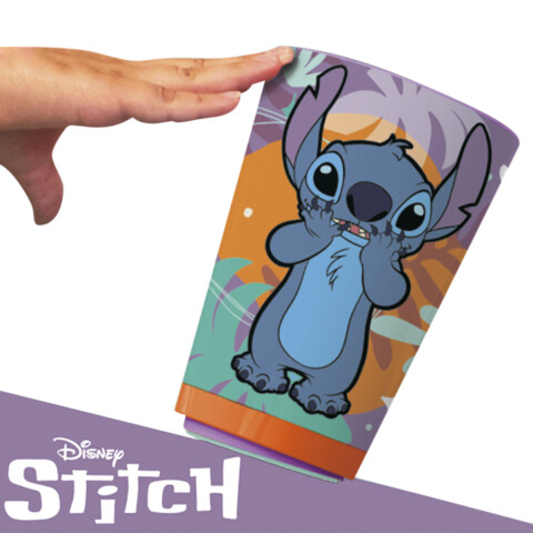 Vaso Plástico Antivuelco Stitch 470 ml U