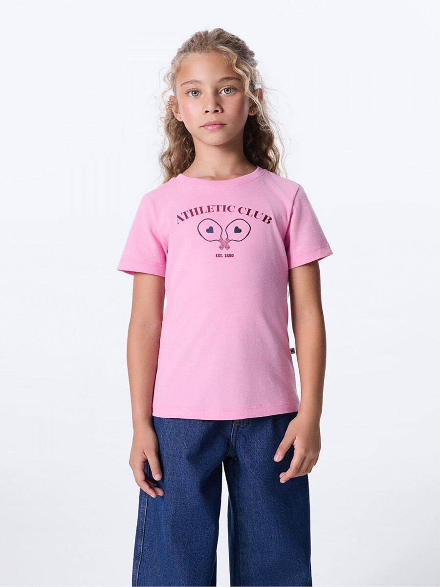 CAMISETA INFANTIL CON ESTAMPA - ROSADO 