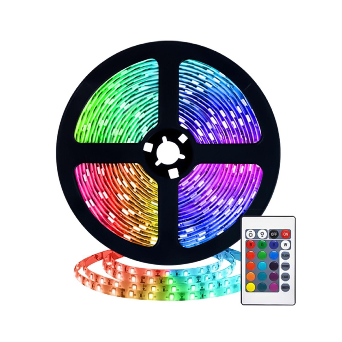 Kit completo tira LED RGB bluetooth 5 metros control remoto 