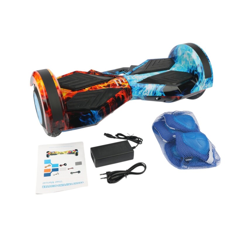 Hoverboard con ruedas de 8" diseño ICE Fire + rodilleras Hoverboard con ruedas de 8" diseño ICE Fire + rodilleras