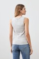 Top canale con botones gris melange
