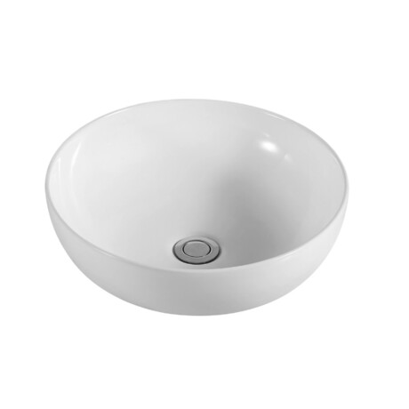 Bacha Redonda De Loza Blanca De Apoyo 40X40X13.5 000