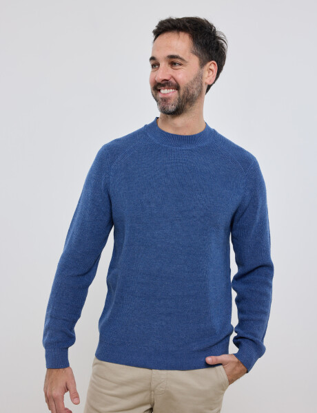 470657 SWEATER HARRINGTON LABEL Azul Piedra
