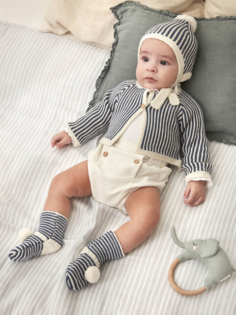 Chaqueta De Rayas Azul Pato