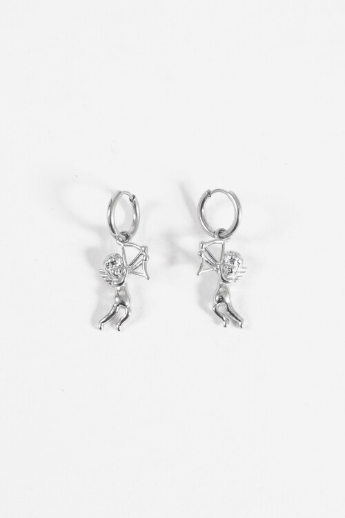 Aros dije angelito acero plateado