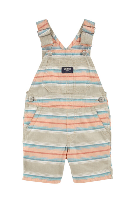 Enterito corto de algodón a rayas. Talles 2-5T Sin color