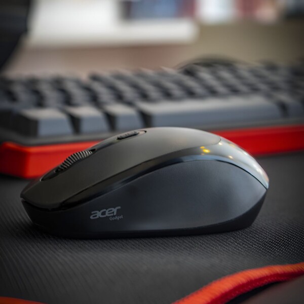 Mouse Ratón Inalámbrico Acer A Pila Receptor Nano USB Variante Color Negro