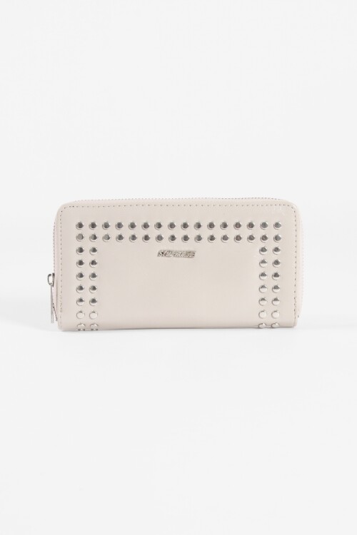 Billetera tachas beige