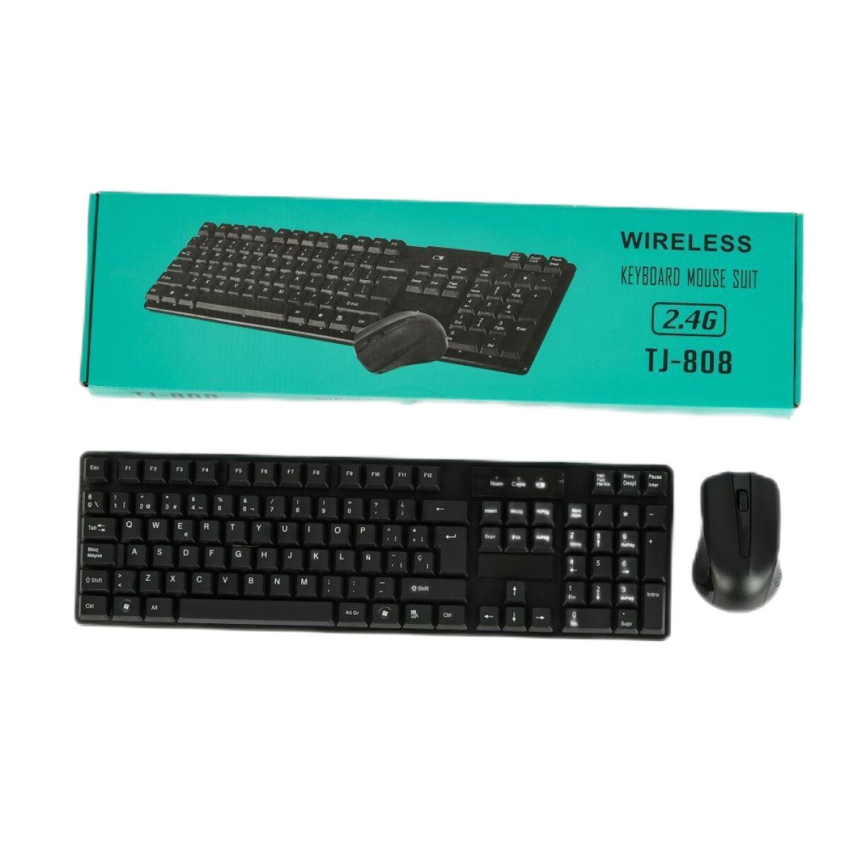 Combo teclado y mouse inalambrico BT TJ808 con teclado numerico 