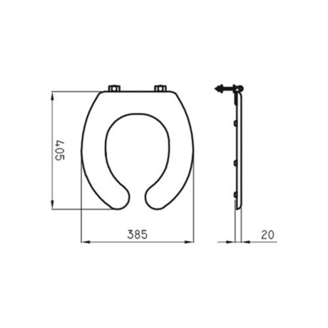 Tapa Inodoro Espacio En Hdf Herraje Plastico 000