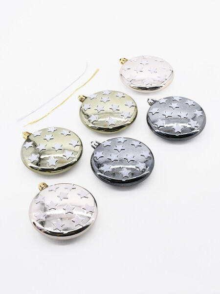 ADORNO COLGANTE SET 6 GRIS CLARO