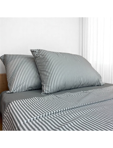 JUEGO DE SABANAS ALGODON 180H KING 180x200+35CM RAYAS GRIS CANNON JUEGO DE SABANAS ALGODON 180H KING 180x200+35CM RAYAS GRIS CANNON