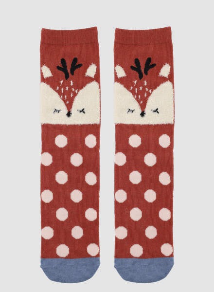 Medias media caña en algodón con detalles en chenille Variante 9