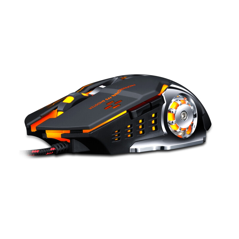 MOUSE CON CABLE TWOLF V6 Black Silver MOUSE CON CABLE TWOLF V6 Black Silver