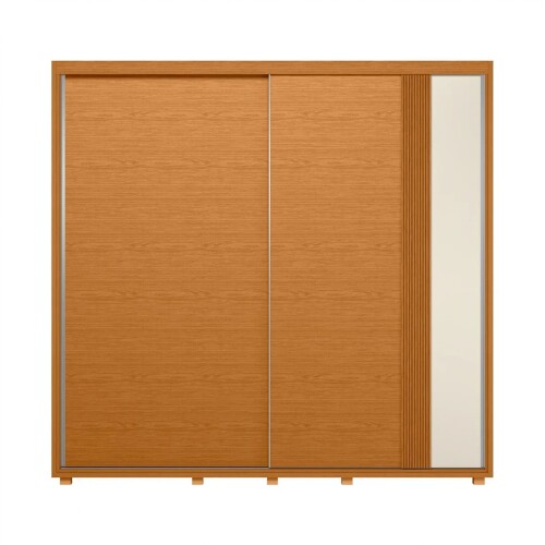 Ropero 2 puertas corredizas 4 cajones - Acácia Marrón