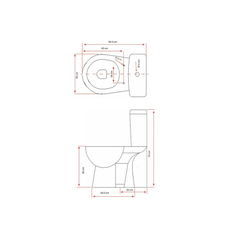 Deposito Doble Descarga Para Inodoro C8812 Blanco Brillo Dgc Linea Michigan BLANCO