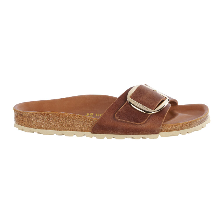 Sandalia Madrid Big Buckle Oiled Leather - Estrecho Marron