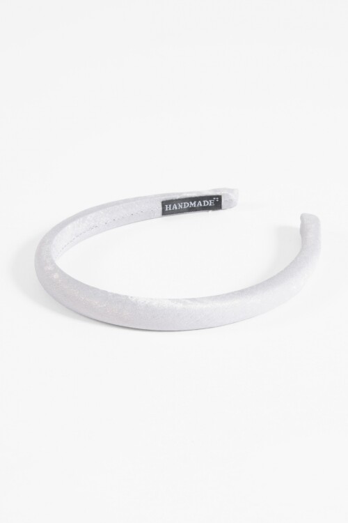 Vincha rígida tela gris