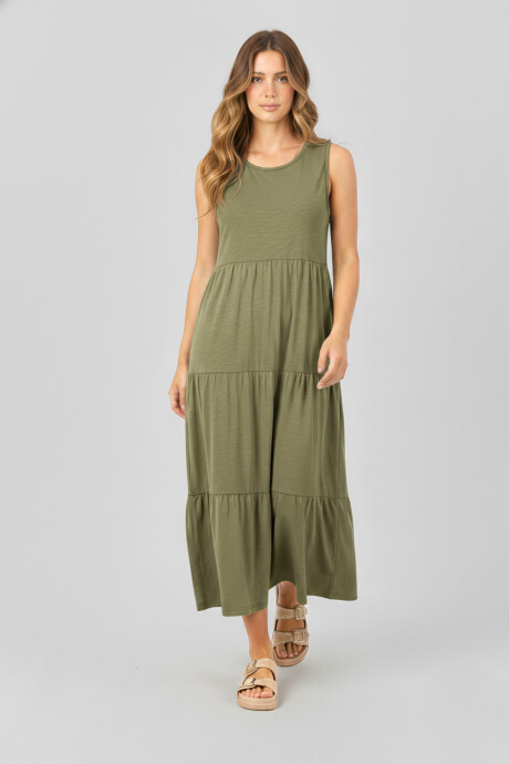 Vestido Cincelyv Verde Oliva
