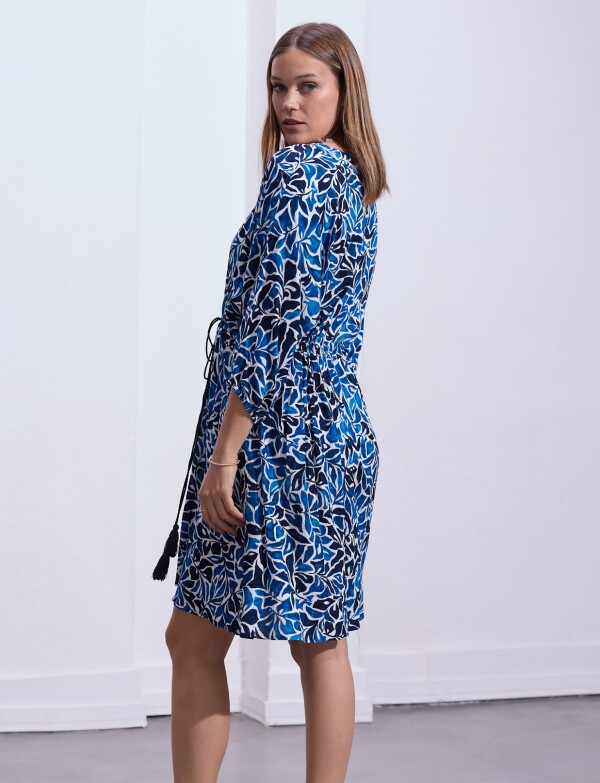 Vestido Esc V AZUL/MULTI