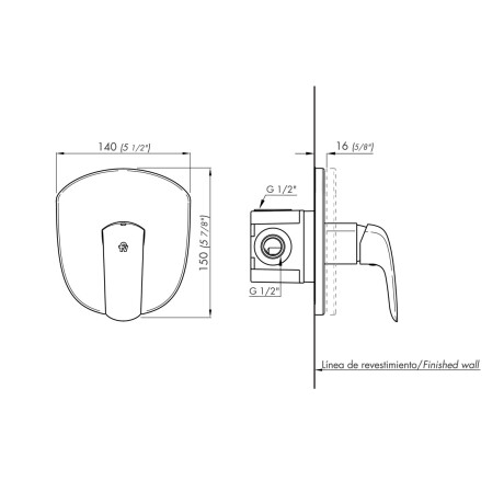 Mezclador Monocomando Ducha Color Negro Mate No Incluye Base 000