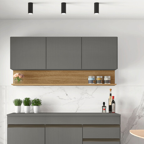 Modulo Aereo Para Cocina Tres Puertas De 150 cms. FREIJO Y GRIS