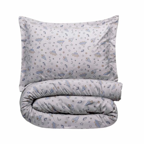 CUBRECAMA 1 PLAZA FIBRA-SUAVE GRIS GITD GRIS/AZU